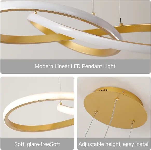 BRILAGI - LED dimmelhető kábeles csillár INFINITY LED/80W/230V 80x80 cm arany + távirányító