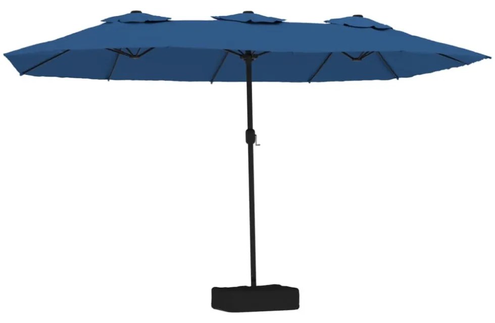 azúrkék dupla tetős LED-es napernyő 449x265 cm