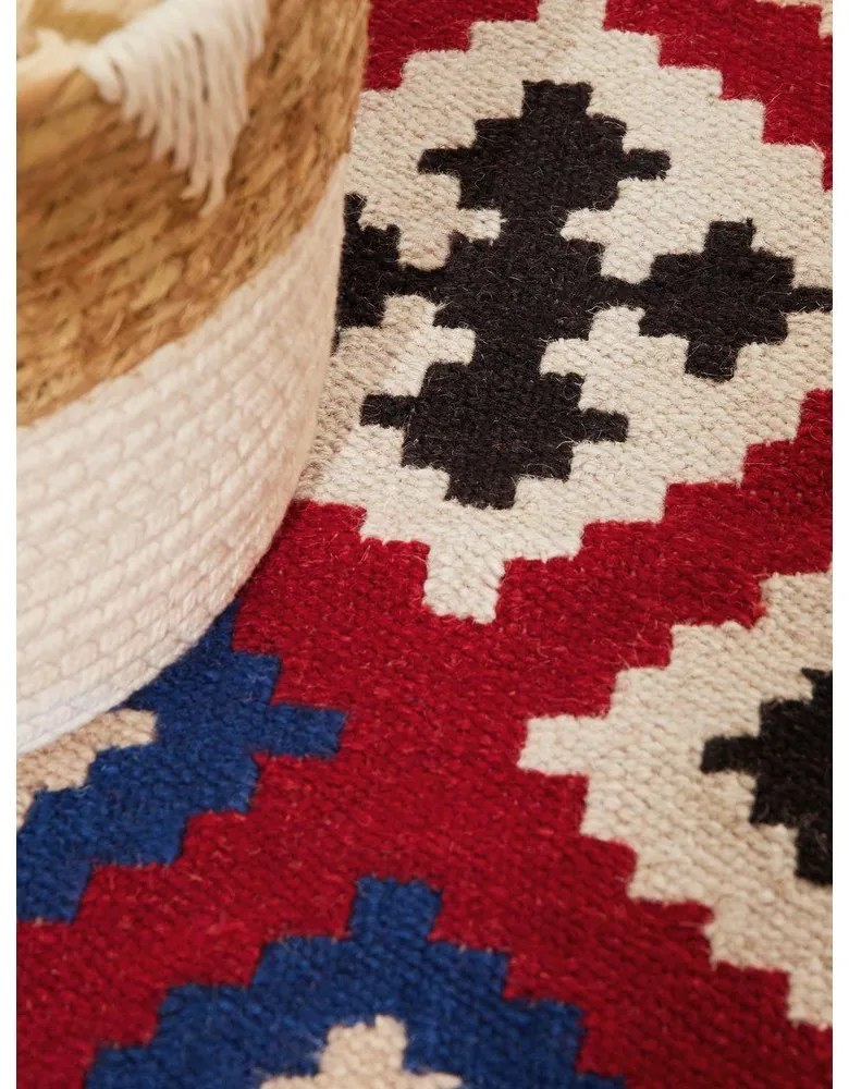 Piros kétoldalas kézi szövésű gyapjú futószőnyeg 60x190 cm Kamal Rami – Nouristan