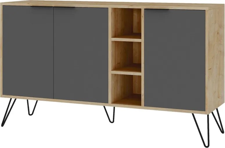 Clara Console - Oak, Anthracite