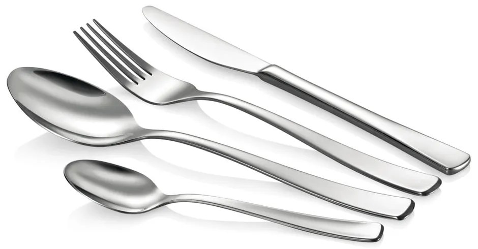 Ezüstszínű rozsdamentes acél evőeszköz készlet 24 db-os Clara – Tescoma