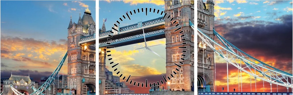 Kép - Tower Bridge, London, Anglia (órával) (90x30 cm)