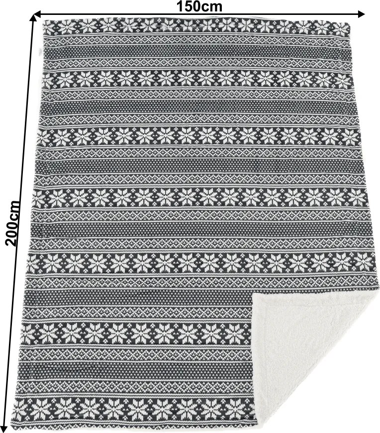 Kétoldalas bárány takaró, téli motívum, 150x200, MALENA