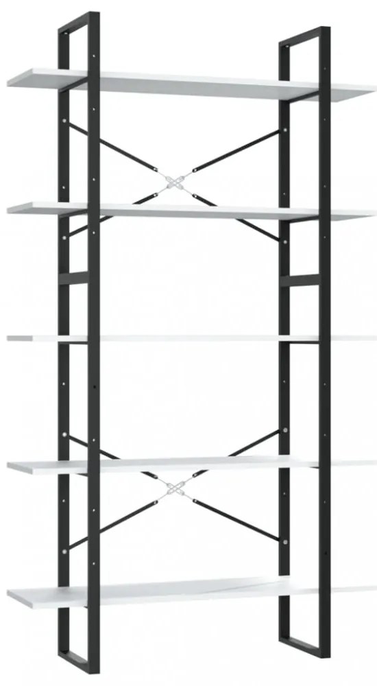 5 szintes fehér szerelt fa könyvszekrény 100 x 30 x 175 cm