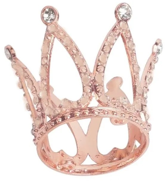 Tortadísz, mini tiara, rose gold, 4,5cm