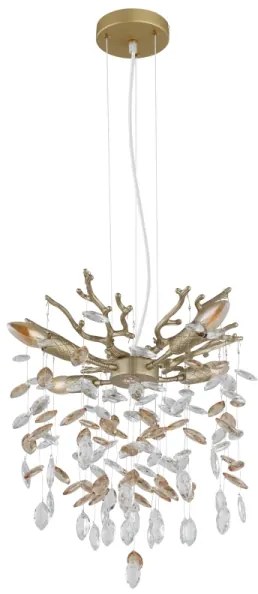 Globo 64138HG - Kábelen függesztett QUEENA csillár 4xE14/40W/230V arany