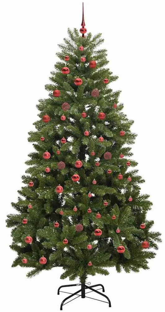 Mű karácsonyfa 300 LED-del állvánnyal Zöld 210 cm PVC és fém