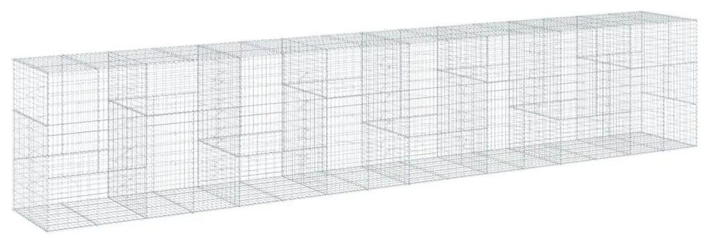 horganyzott vas gabion kosár fedéllel 800 x 100 x 150 cm