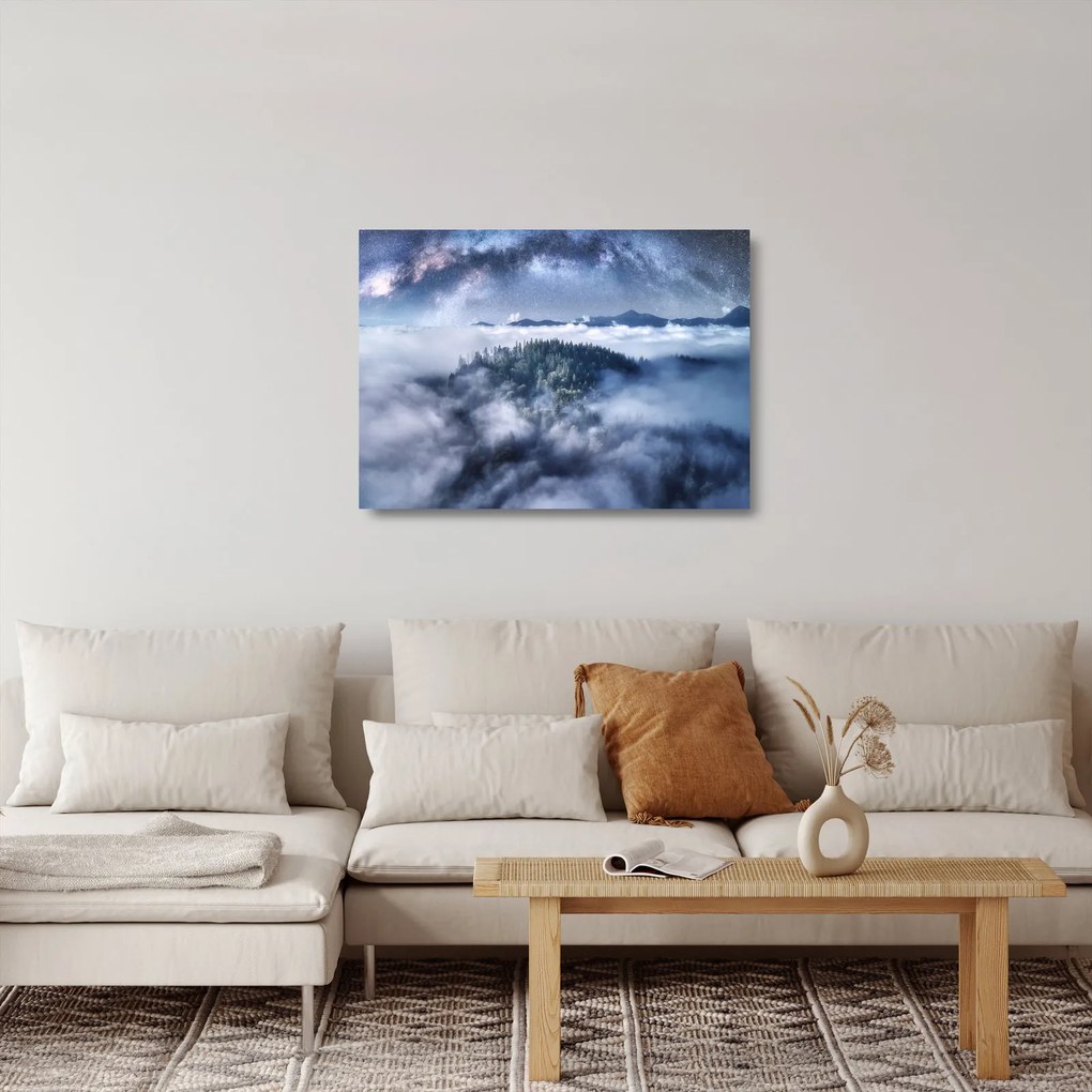 Egy erdő képe a ködben (üvegen) (70x50 cm)