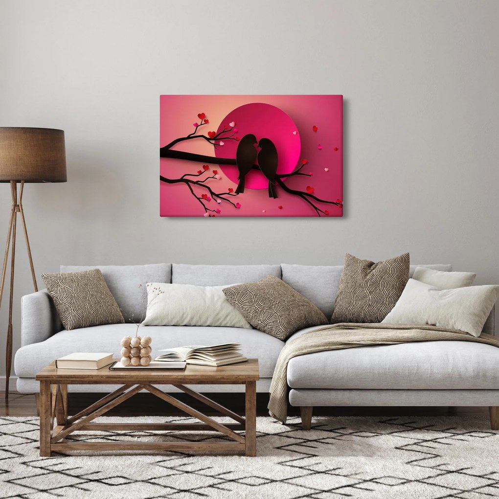 Kép - Szerelmes madarak (90x60 cm)