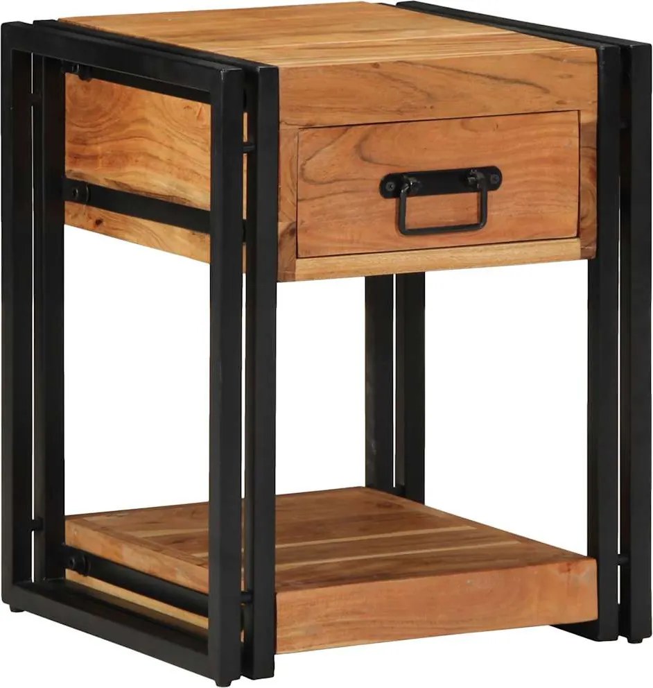 vidaXL Éjjeliszekrény fiókkal 2 pcs Barna 40 x 40 x 50 cm tömör akácfa