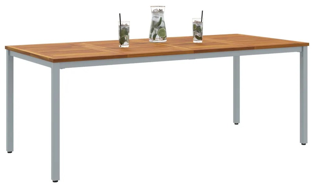 Kertasztal 200x90x75 cm Tömör Akácfa és Fém