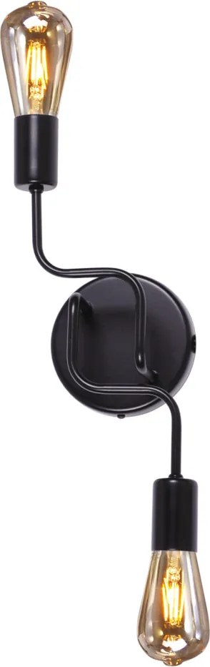 KAJA K-3895 SKADI Fekete Színű Fali Lámpa 2xE27 15W IP20