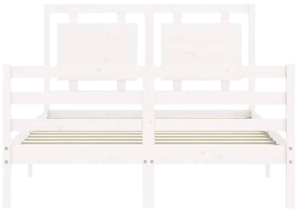 fehér tömör fa ágykeret fejtámlával 140 x 190 cm