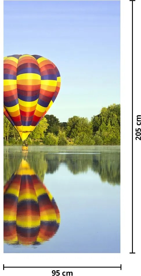 Fotótapéta ajtóra - Hőlégballon a tavon (95x205cm)