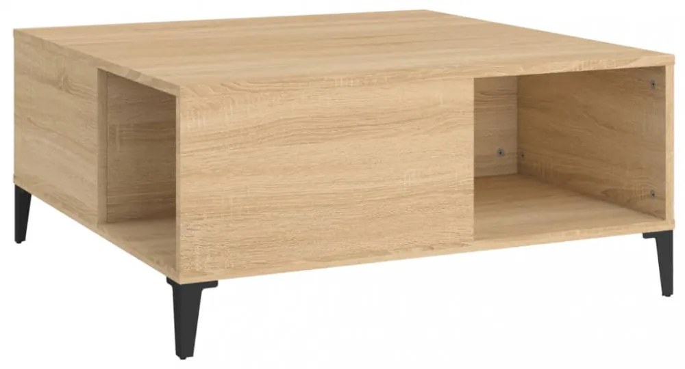 sonoma tölgy színű szerelt fa dohányzóasztal 80x80x36,5 cm