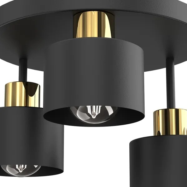 Mennyezeti lámpa PARKLA 3xE27/15W/230V fekete/arany