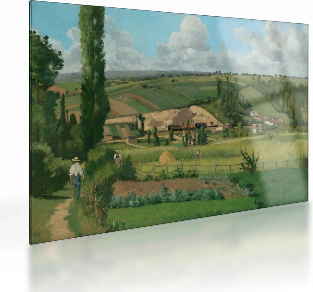 Üveg kép - Camille Pissarro, Landscape at Les Pâtis, Pontoise, reprodukciók (70x50 cm)