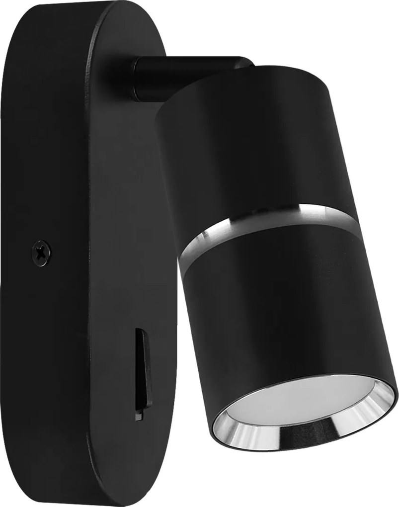 Fali lámpa Dior Wll GU10 IP20 fekete/króm