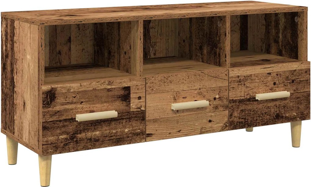 vidaXL TV szekrény fiókkal Öreg fa 102 x 36 x 50 cm Faanyag
