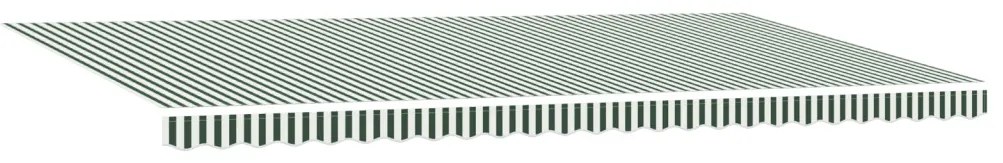 kézi behúzható napellenző LED világítással Zöld és fehér 600x300 cm