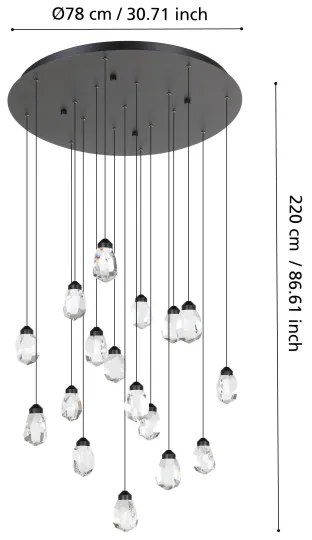 Eglo 390413 - LED Dimmelhető csillár zsinóron SINDICAT 17xLED/3W/230V 3000K