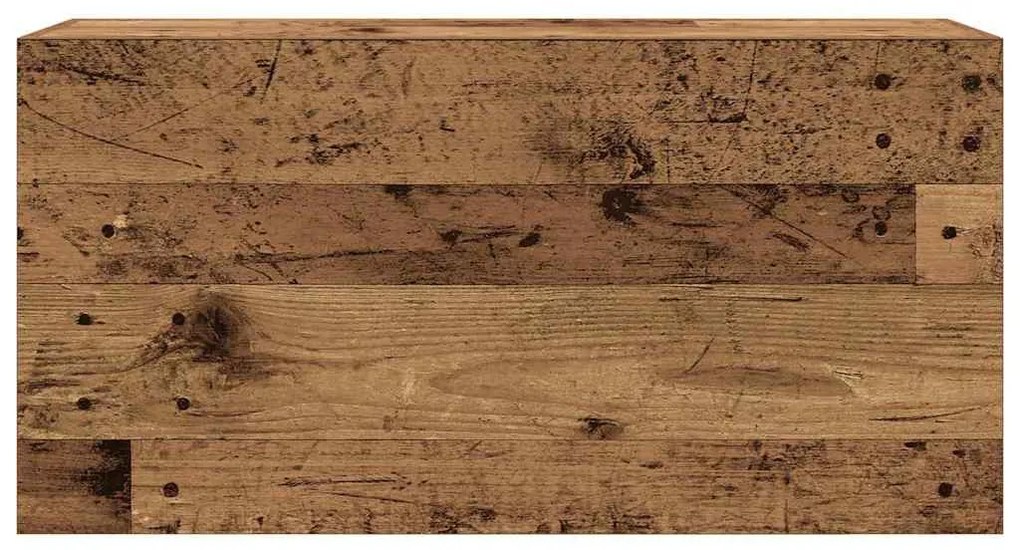 antik fa színű szerelt fa fali fürdőszobaszekrény 80x25x40 cm