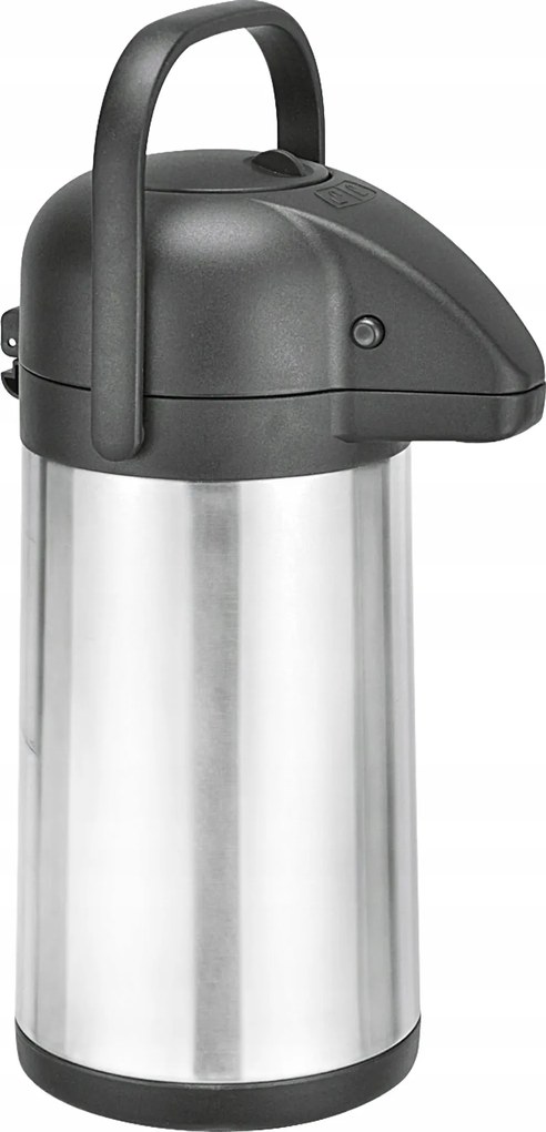 Rozsdamentes acél termosz, 2,2 l űrtartalommal, pumpával, dupla falú