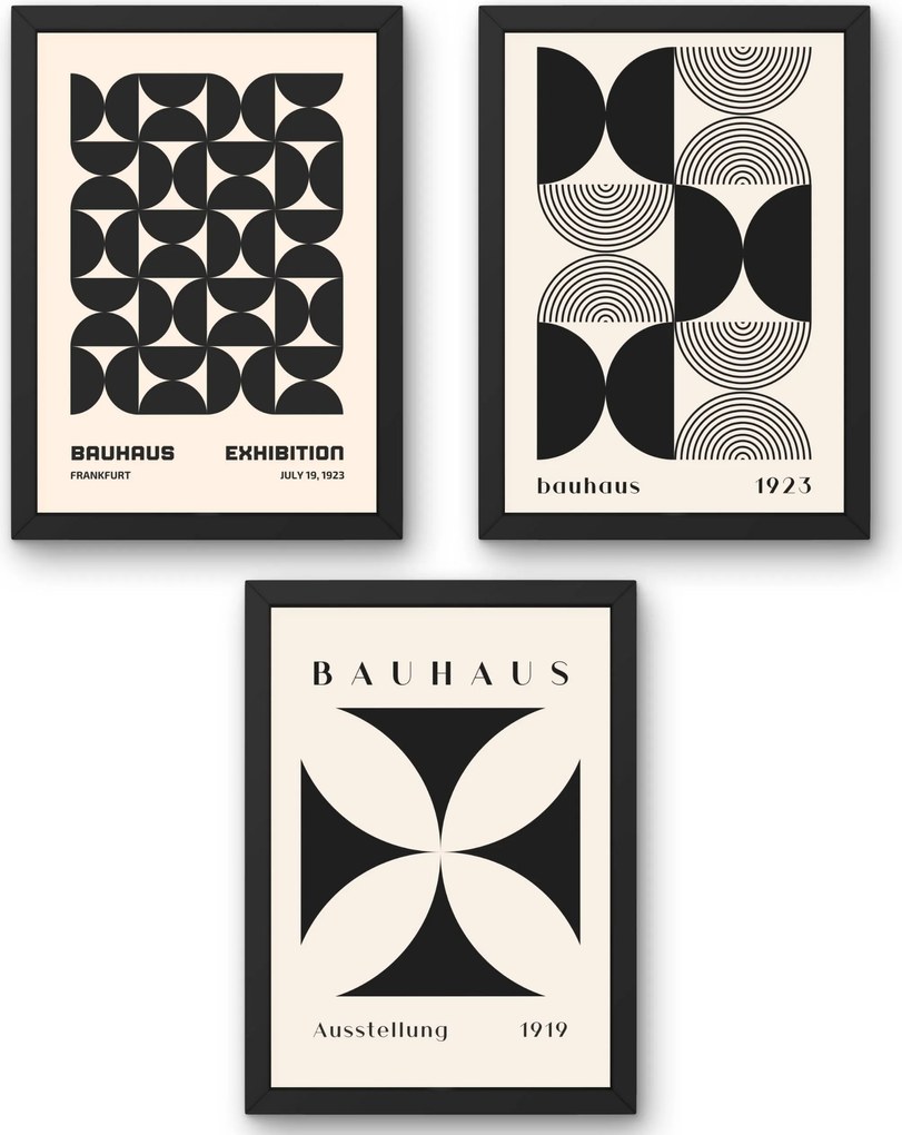 Három darabos Bauhaus Exhibition poszter szett
