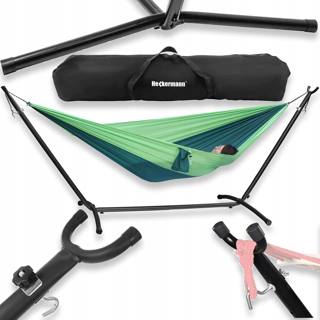 Függőágy Állvány Kerti Függőágy Állvány Rozsdamentes Kétszemélyes XXL 200kg