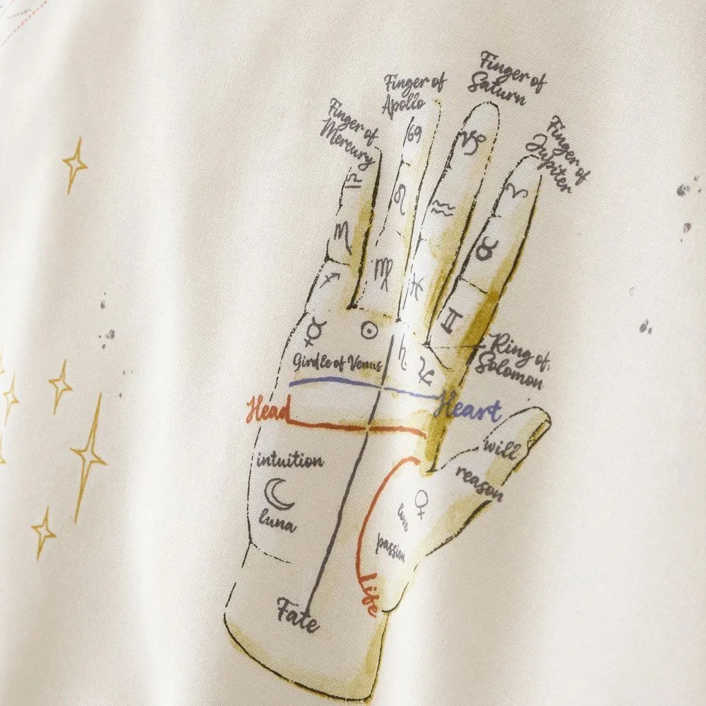 Kék-krémszínű egyszemélyes ágyneműhuzat 135x200 cm Astrology – Sassy B