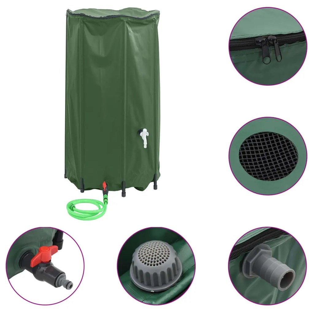 összecsukható PVC víztartály csappal 380 L