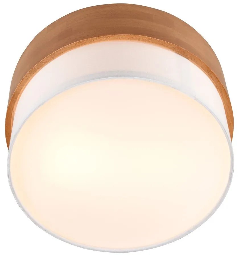 Fehér-natúr színű mennyezeti lámpa textil búrával Seasons – Trio