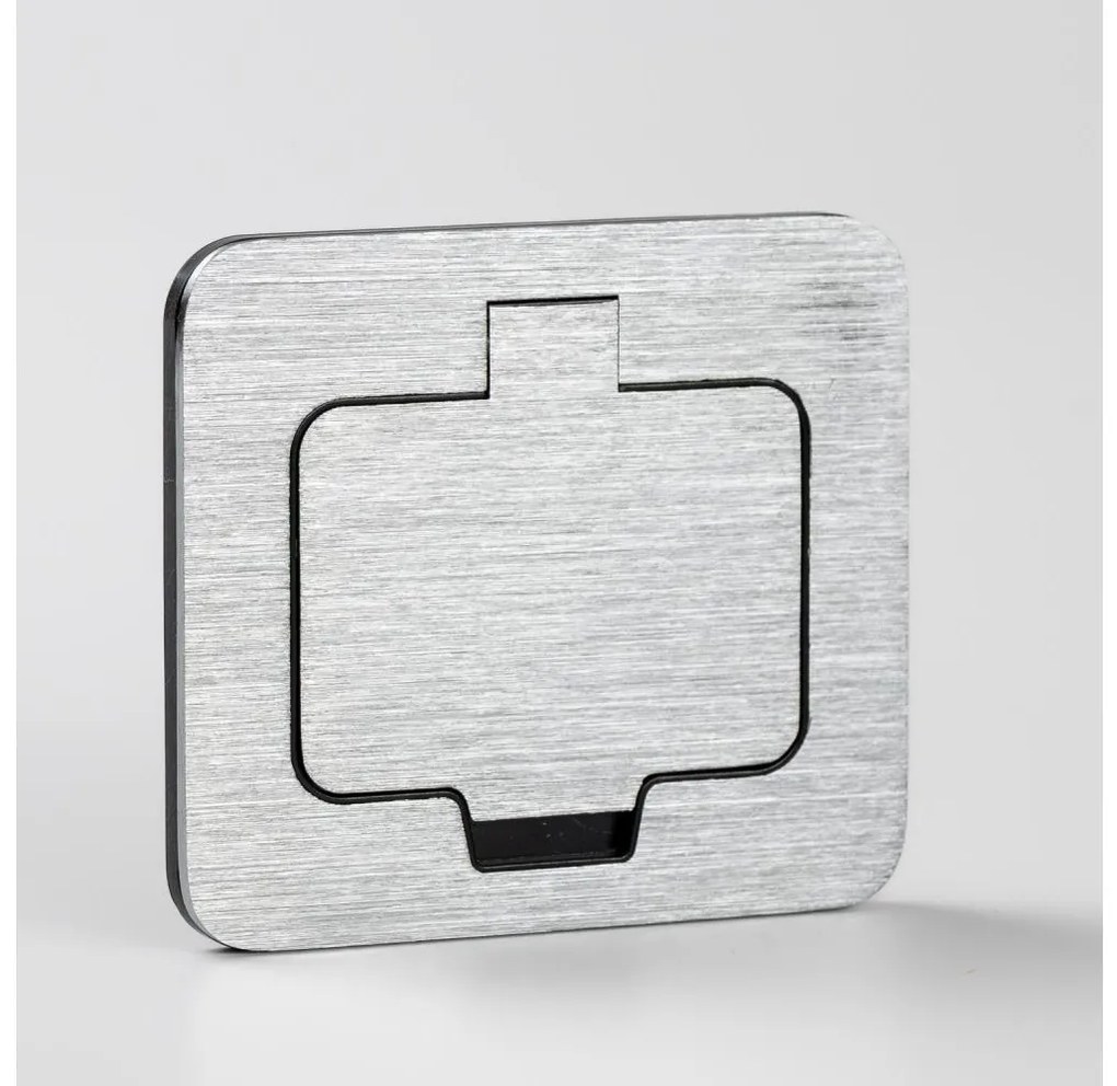 Brilagi - Kültéri beépített padló aljzat IP55 matt króm négyszögletes