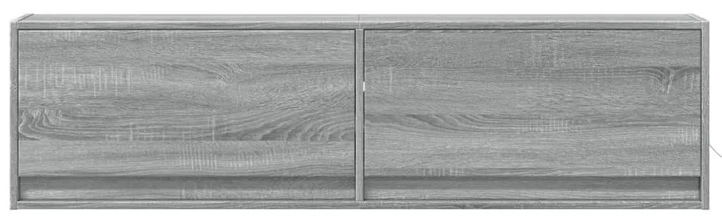 szürke sonoma színű fali TV-szekrény LED-ekkel 140 x 31 x 38 cm