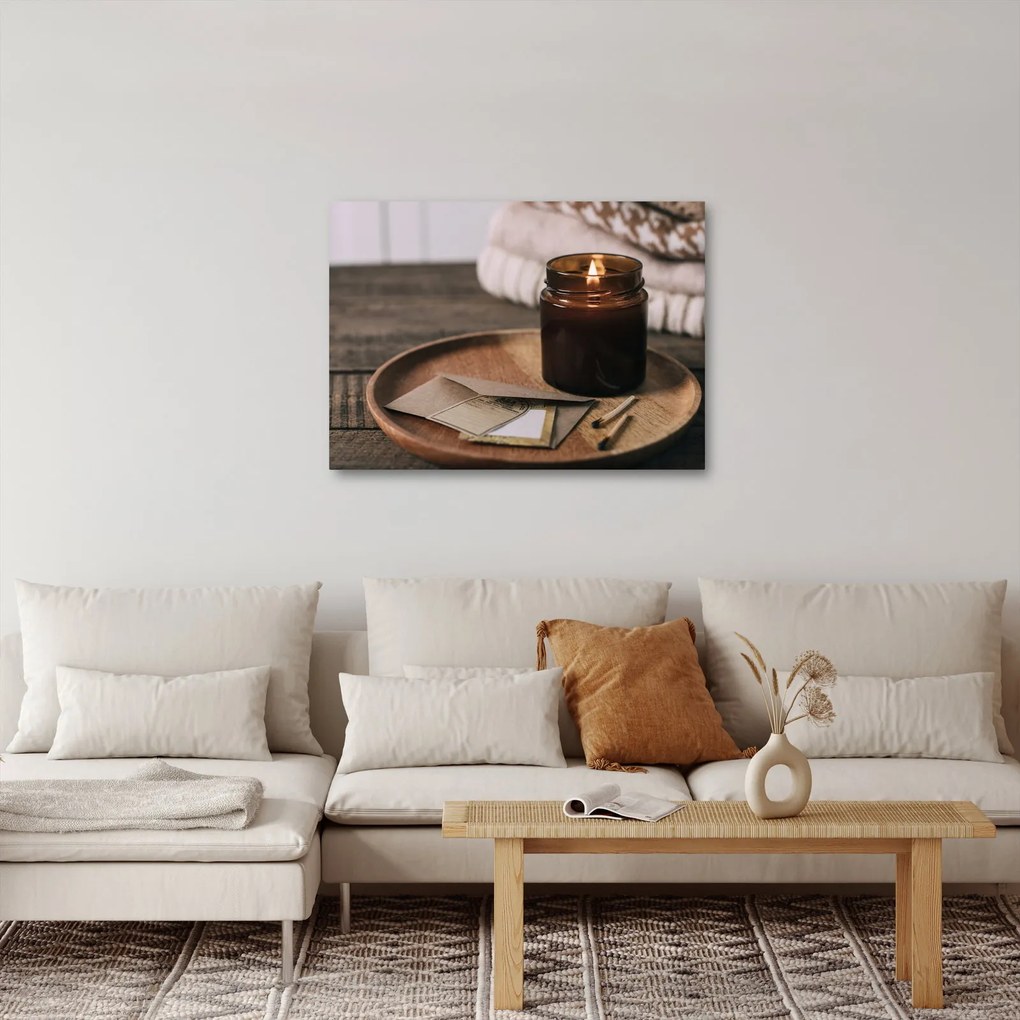 Kép - Égő gyertya (70x50 cm)