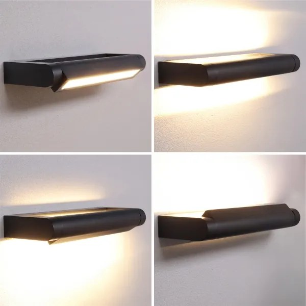 BRILAGI - SALERNO LED kültéri fali lámpa LED/12W/230V 35,5 cm fekete IP65