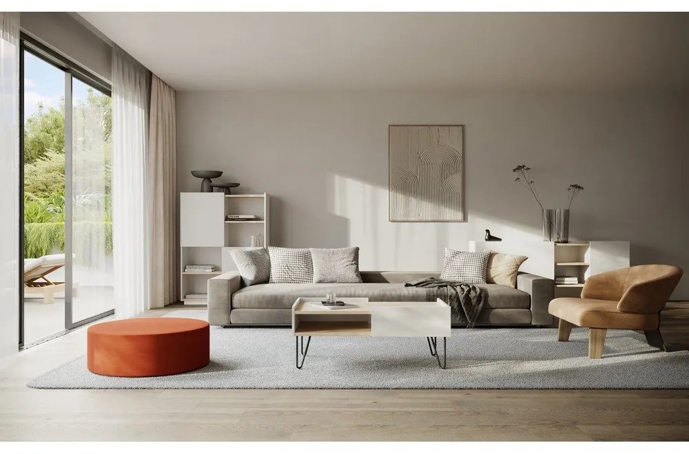 Fehér matt könyvespolc 100x147 cm Nina - TemaHome