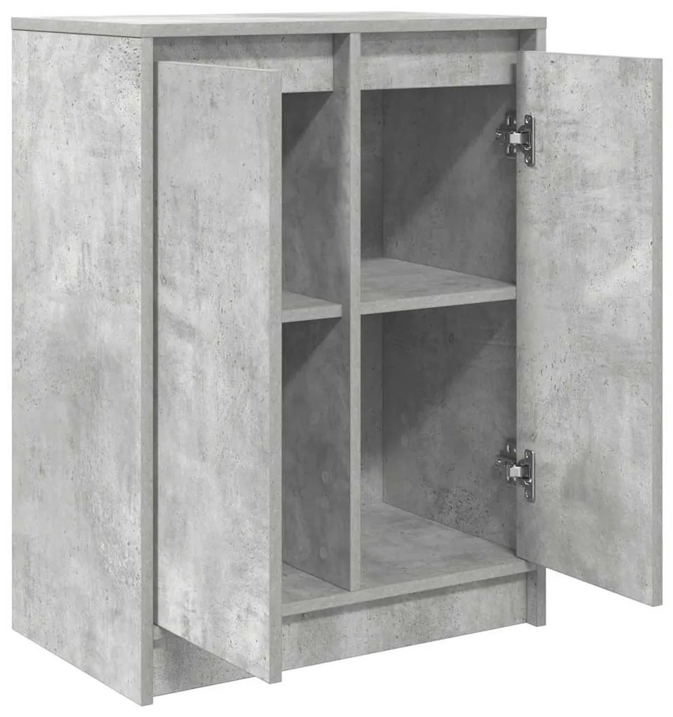 betonszürke szerelt fa tálalószekrény 57x34x76 cm
