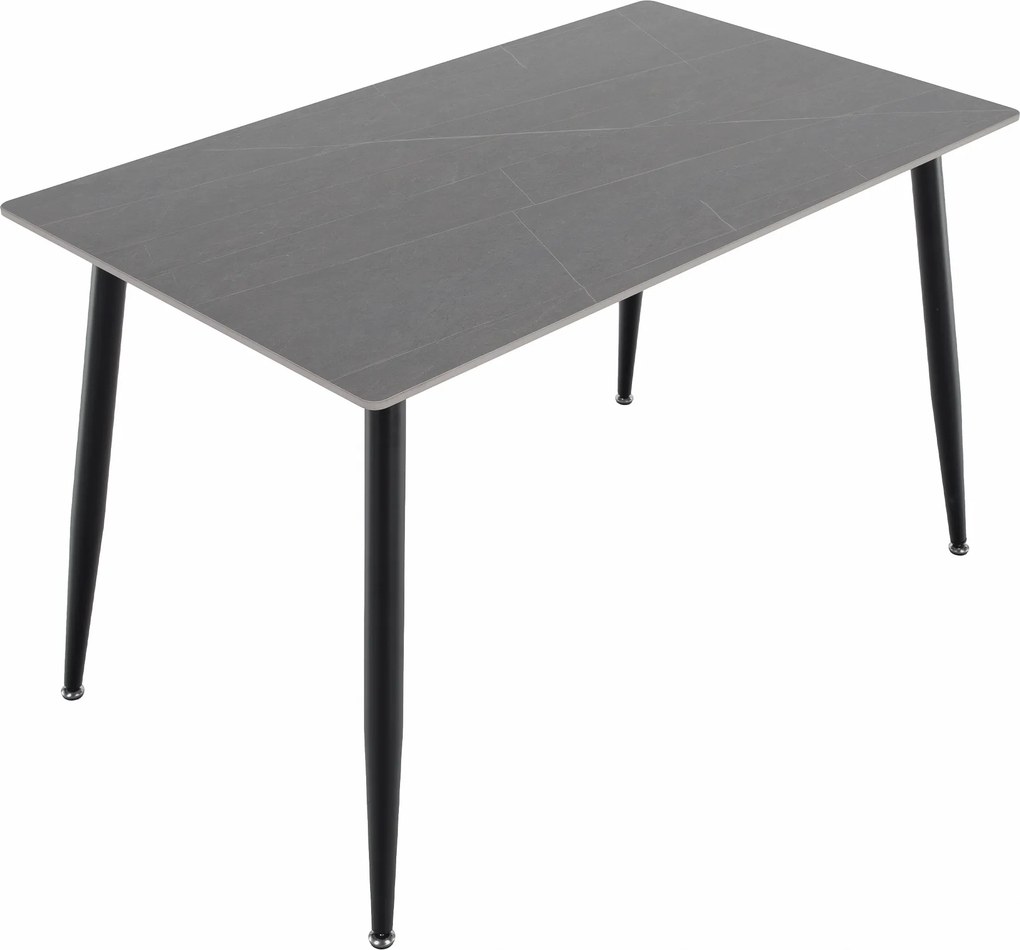 Étkezőasztal, szürke/fekete, 121x71 cm, FLORENC TYP 1