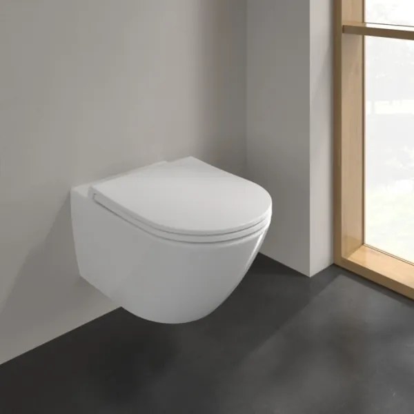Villeroy & Boch 4670T901 - Függesztett WC SoftClose ülőkével SUBWAY kerámia/fehér