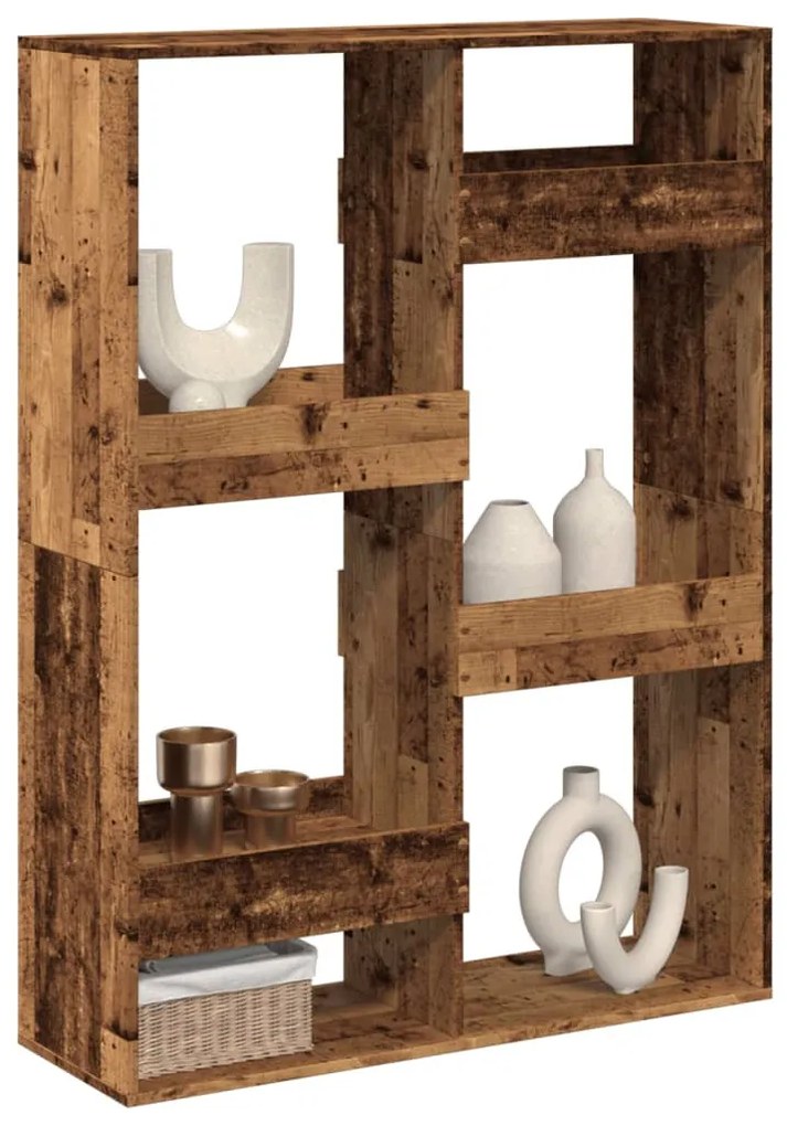 antik fa színű szerelt fa térelválasztó 100 x 33 x 135 cm