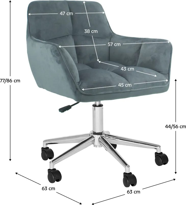 Irodai szék, szürke Velvet anyag/króm, HAGRID NEW