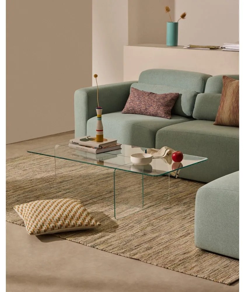 Üveg dohányzóasztal 60x120 cm Zaren – Kave Home