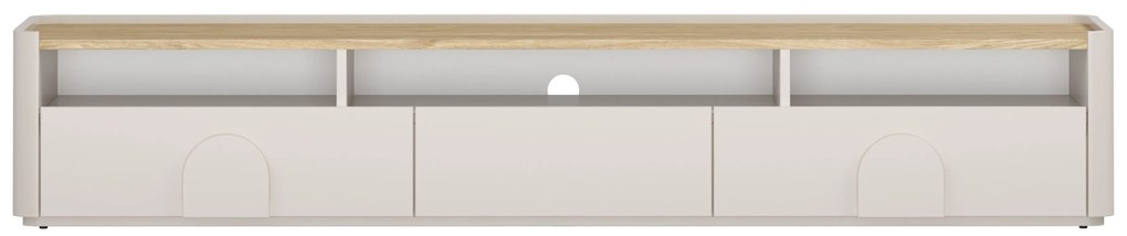 Amilio TV-szekrény 200 cm fiókos - kasmír / olajozott tölgy / kasmír fogantyú