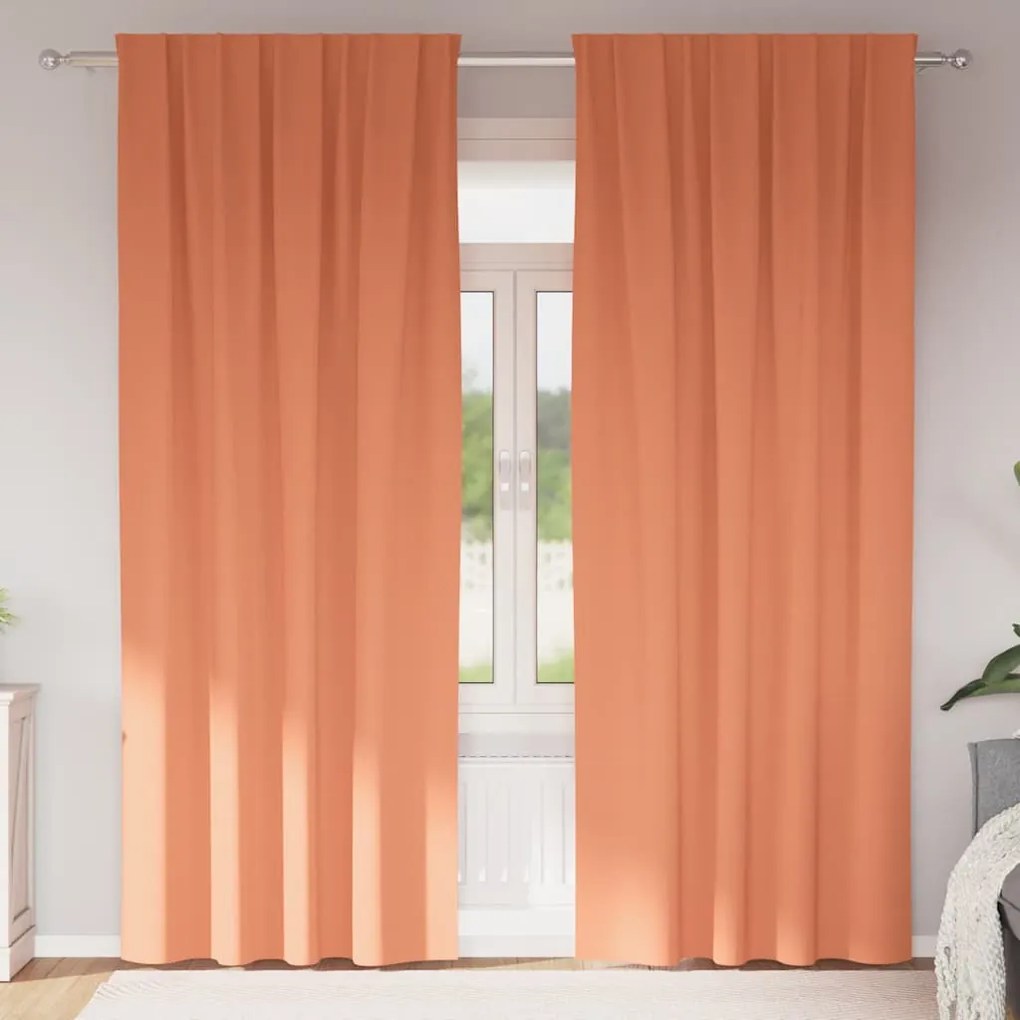 Függönyök függönyökkel 2 pcs Terrakotta 260x140cm Poliészter