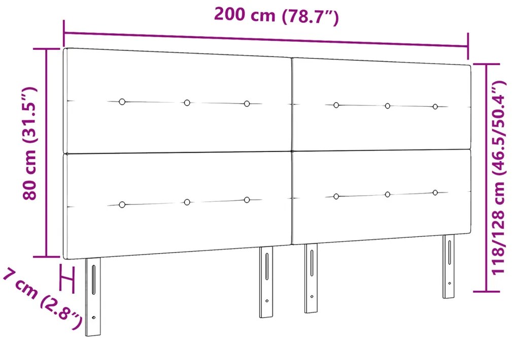 LED Fejtámla Lámpa Szürke 100 cm Bársony