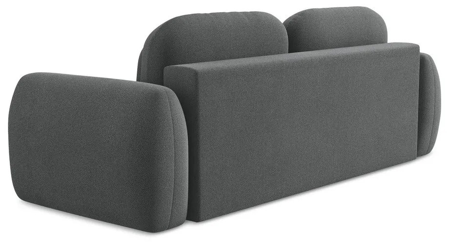 Sötétszürke buklé kinyitható-tárolóhelyes kanapé 266 cm Pele – Makamii