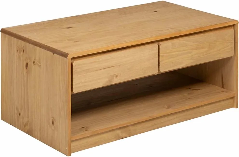 vidaXL SAUDA tölgyszínű tömör fenyőfa dohányzóasztal 99 x 55 x 45 cm