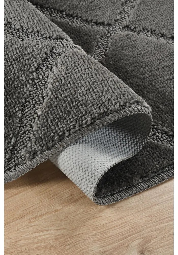 Antracitszürke fürdőszobai kilépő szett 2 db-os 50x80 cm Cizgili – Foutastic